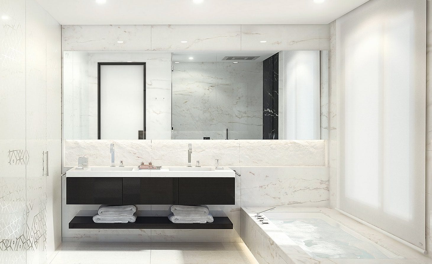 Applied Atenea White marble 1 - Mármol Blanco Atenea aplicado 1