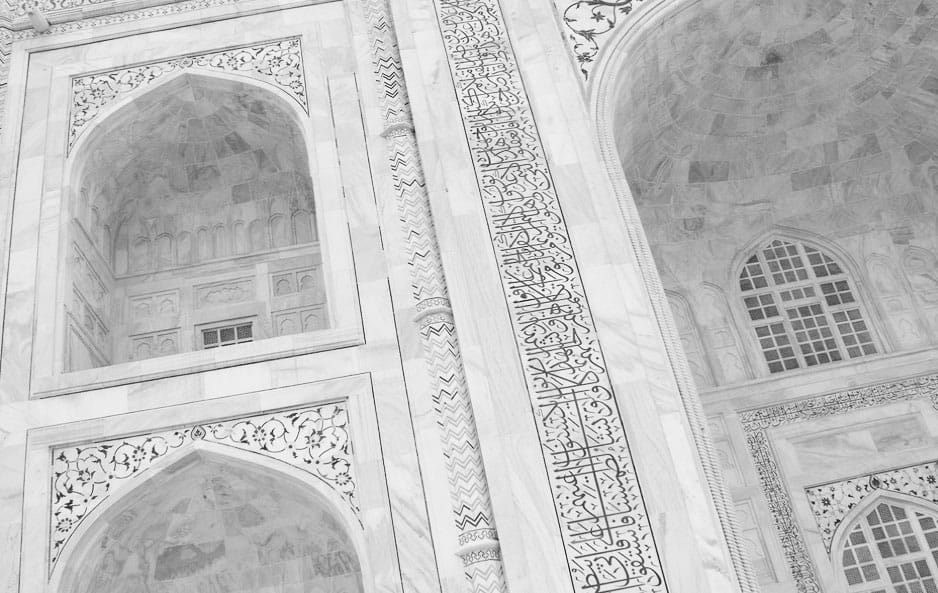 Taj Mahal white marble - Mármol blanco en el Taj Mahal