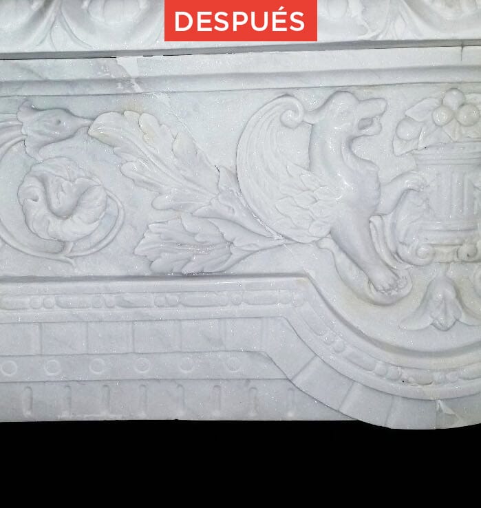 Restauración de mármol roto resultado