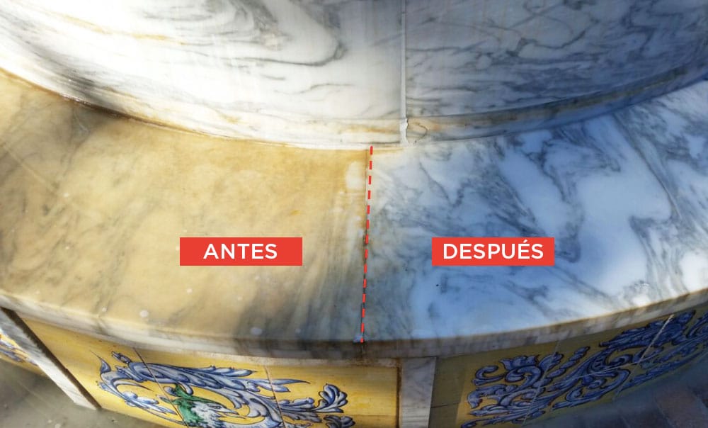 Restauración de mármol blanco