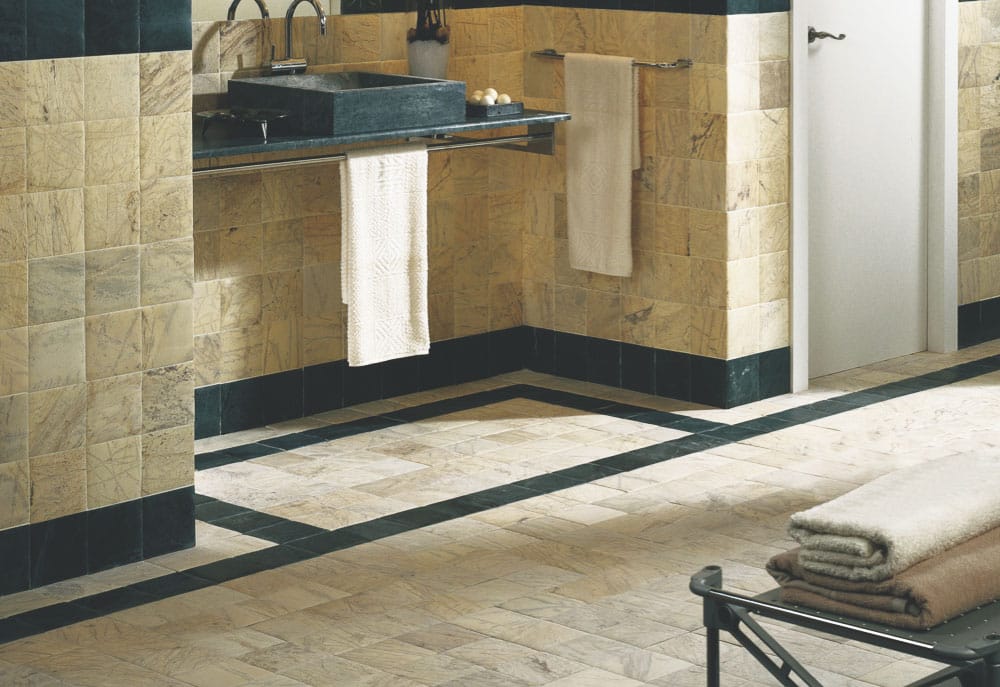 Yellow and green marble floor - Suelo de mármol amarillo y verde