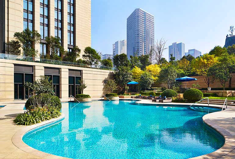 Suelos de travertino en el Sheraton Jinan. China - Travertine flooring at the Sheraton Jinan, China