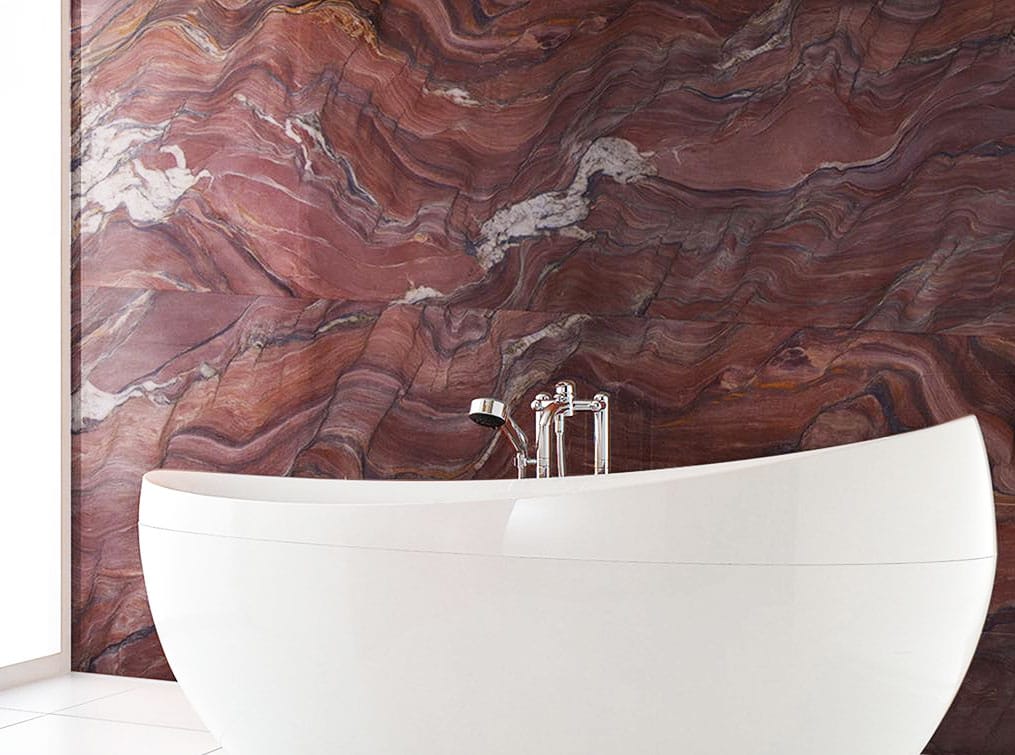Pared destacada de mármol rojo - Red marble outstanding wall