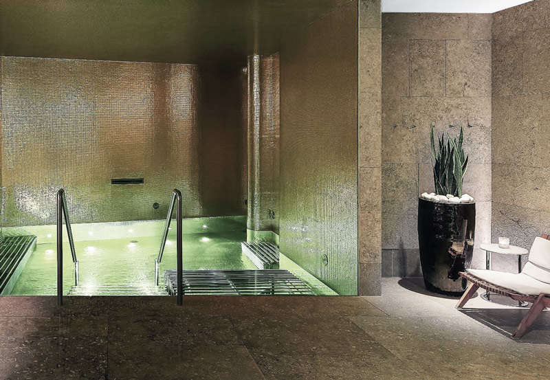 Spa de piedra caliza Gris Osiris - Bulgari Hotel London -Osiris Grey limestone spa