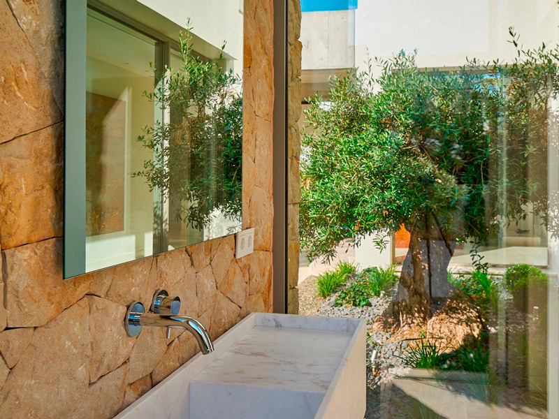 Lavabo de mármol Blanco Nebula - Villa IX -Nebula White marble vanity