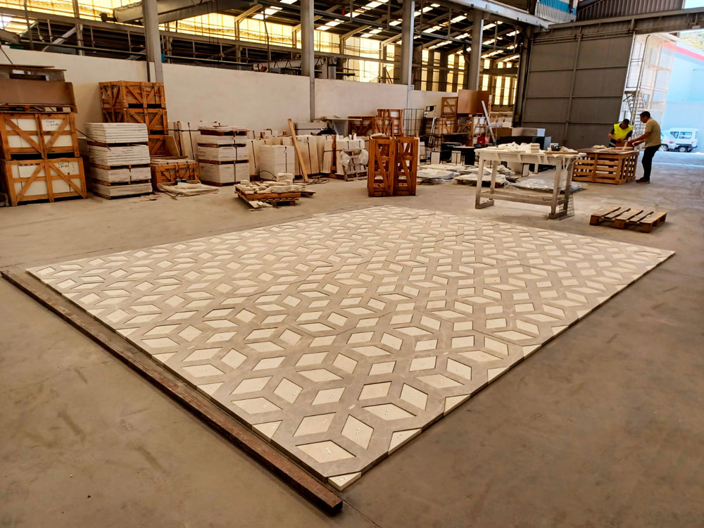 suelo_3d_mosaico_marmol_3 Suelo formando cubos 3D en mosaico de mármol - 3D cube-shaped floor in marble mosaic