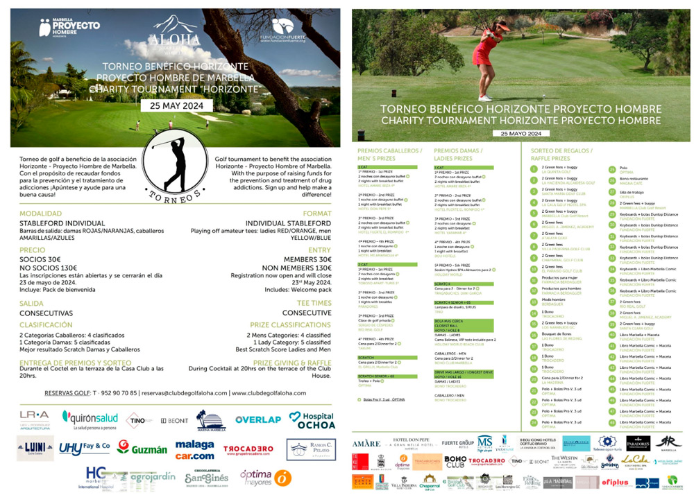 Prorgrama Proyecto Hombre Golf Aloha Marbella